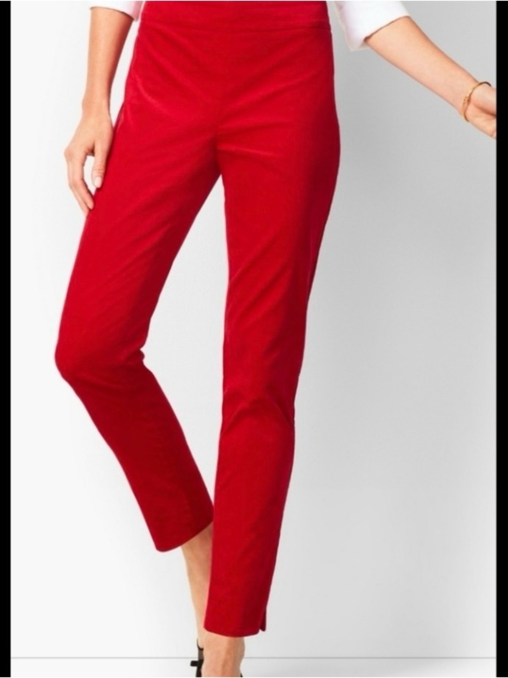 Talbots Chatham ankle red velvet pants size 4
